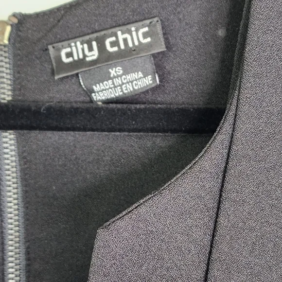 City Chic dress black size 14 (plus size XS) knee length flare - Picture 5 of 14